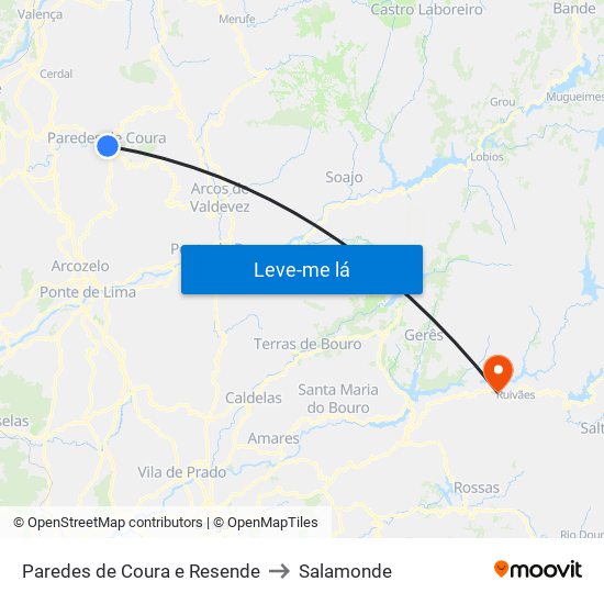 Paredes de Coura e Resende to Salamonde map