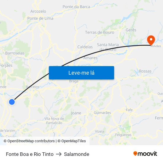 Fonte Boa e Rio Tinto to Salamonde map