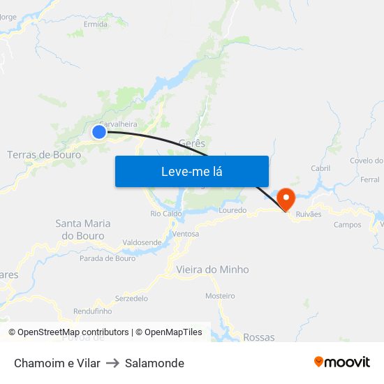 Chamoim e Vilar to Salamonde map