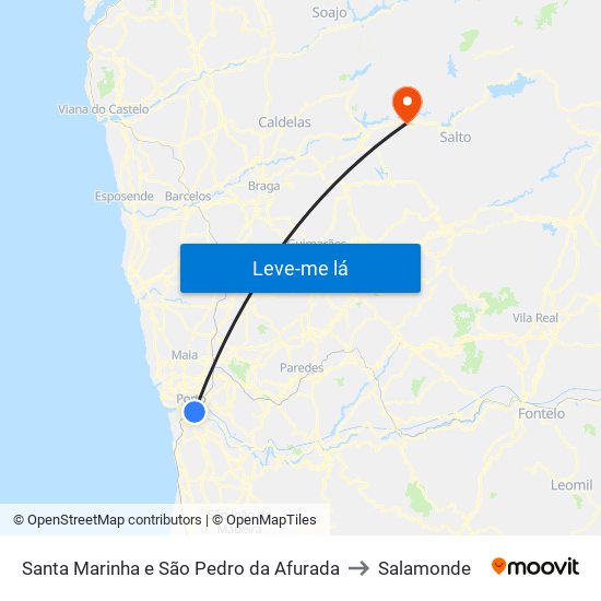 Santa Marinha e São Pedro da Afurada to Salamonde map