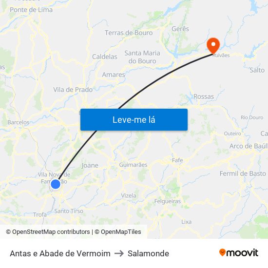 Antas e Abade de Vermoim to Salamonde map