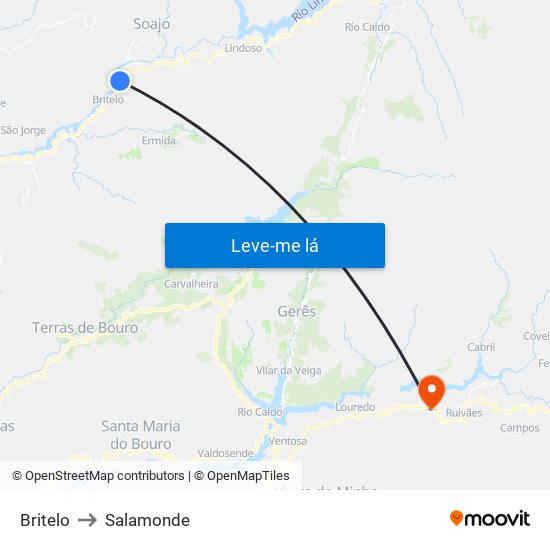 Britelo to Salamonde map