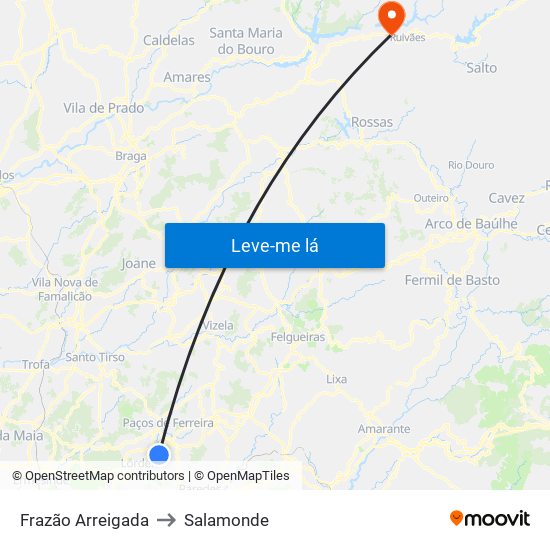 Frazão Arreigada to Salamonde map