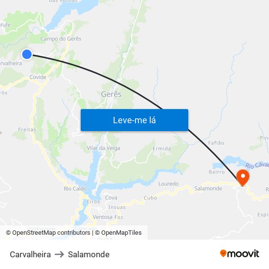 Carvalheira to Salamonde map