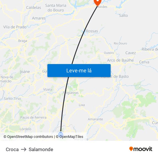 Croca to Salamonde map