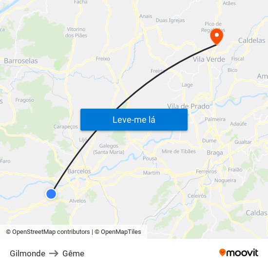 Gilmonde to Gême map