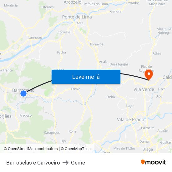 Barroselas e Carvoeiro to Gême map