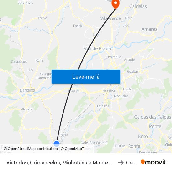 Viatodos, Grimancelos, Minhotães e Monte de Fralães to Gême map