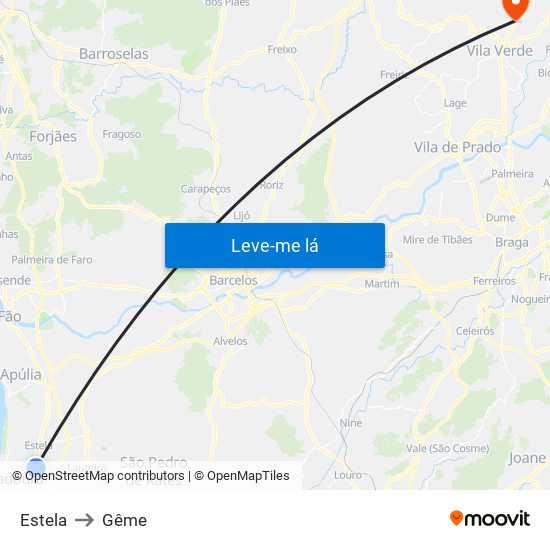 Estela to Gême map