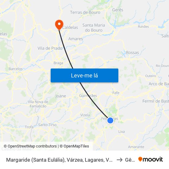 Margaride (Santa Eulália), Várzea, Lagares, Varziela e Moure to Gême map