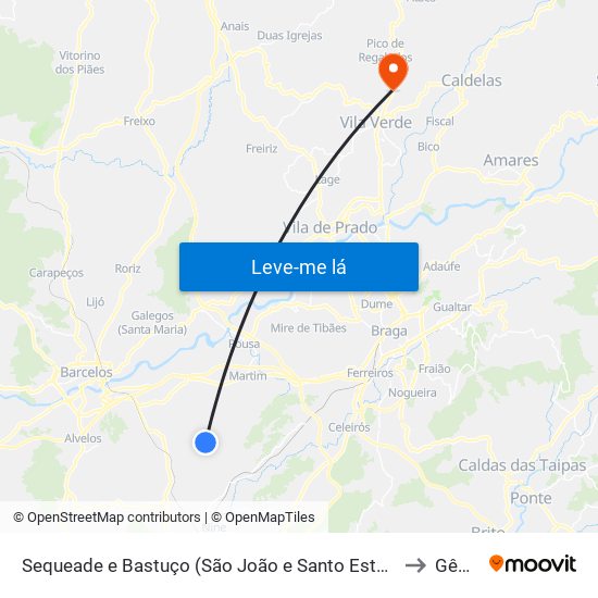 Sequeade e Bastuço (São João e Santo Estêvão) to Gême map