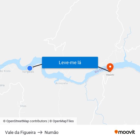 Vale da Figueira to Numão map