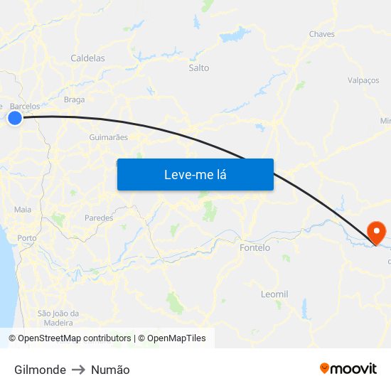Gilmonde to Numão map