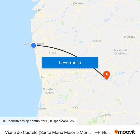 Viana do Castelo (Santa Maria Maior e Monserrate) e Meadela to Numão map