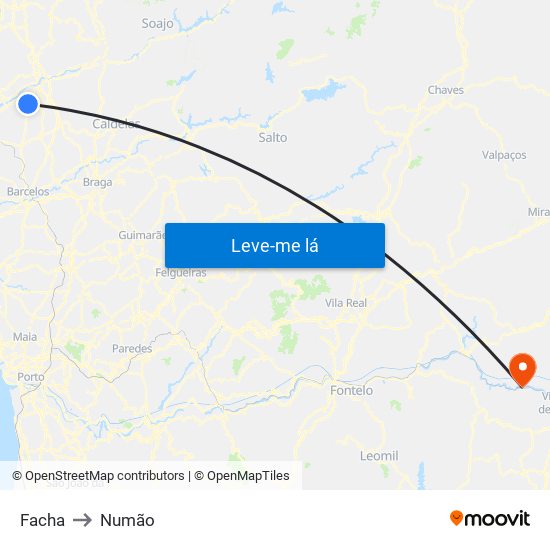Facha to Numão map