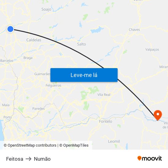 Feitosa to Numão map