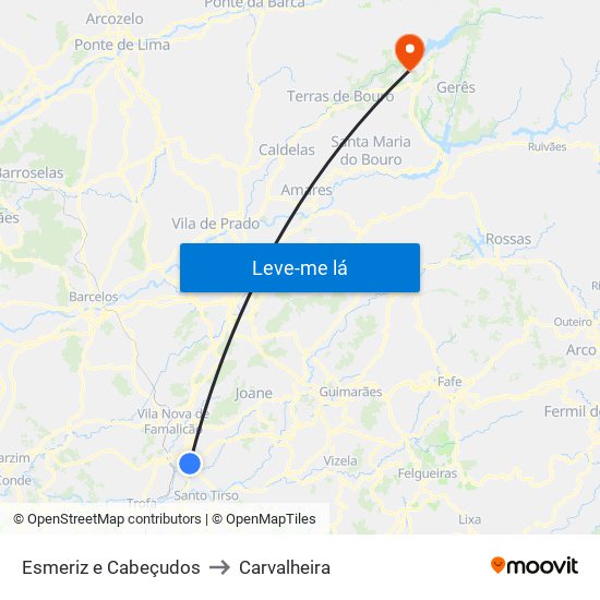 Esmeriz e Cabeçudos to Carvalheira map