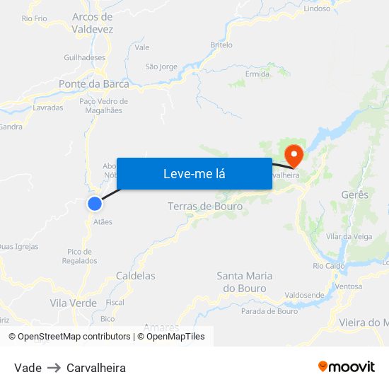 Vade to Carvalheira map