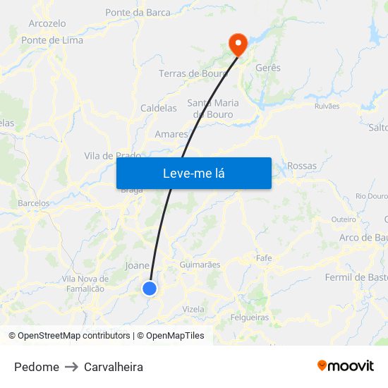 Pedome to Carvalheira map