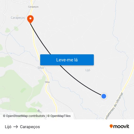 Lijó to Carapeços map