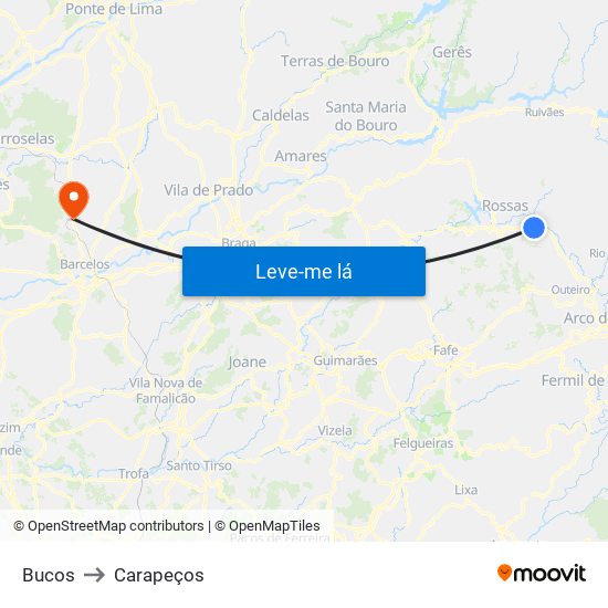 Bucos to Carapeços map