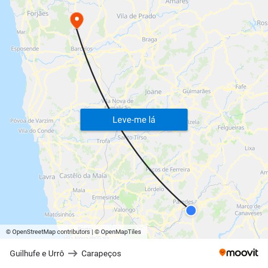 Guilhufe e Urrô to Carapeços map