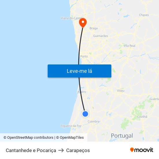 Cantanhede e Pocariça to Carapeços map