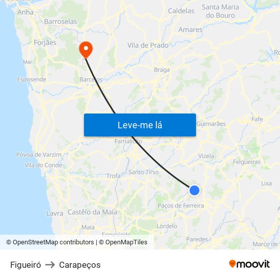 Figueiró to Carapeços map