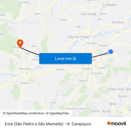 Este (São Pedro e São Mamede) to Carapeços map