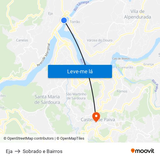 Eja to Sobrado e Bairros map