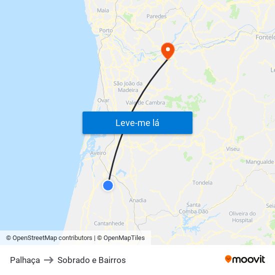 Palhaça to Sobrado e Bairros map