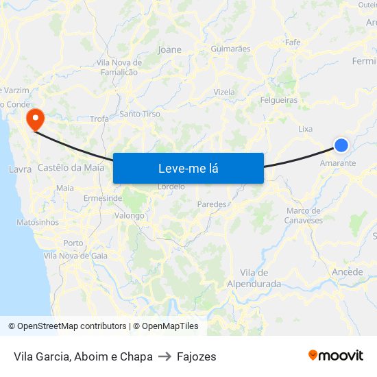 Vila Garcia, Aboim e Chapa to Fajozes map