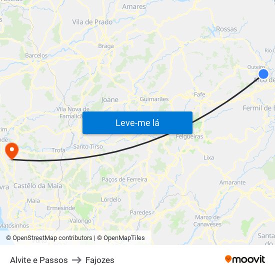 Alvite e Passos to Fajozes map