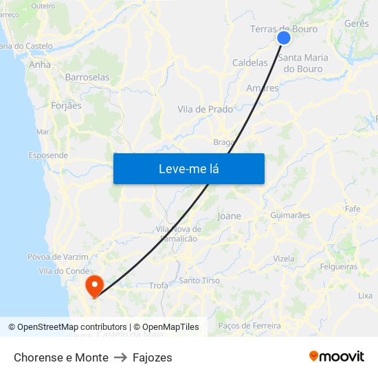 Chorense e Monte to Fajozes map