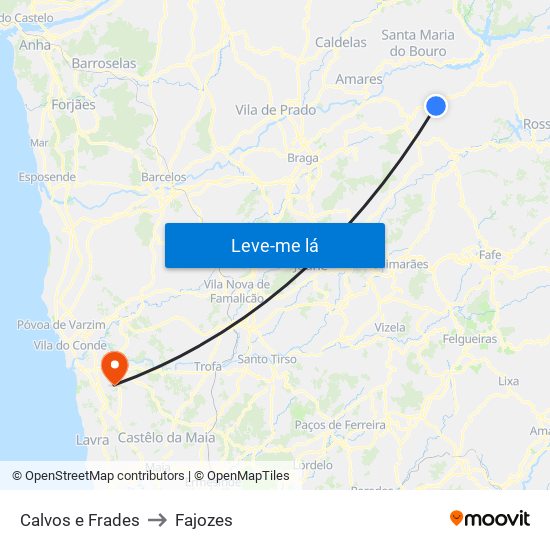 Calvos e Frades to Fajozes map