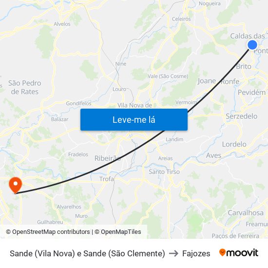 Sande (Vila Nova) e Sande (São Clemente) to Fajozes map