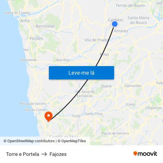 Torre e Portela to Fajozes map