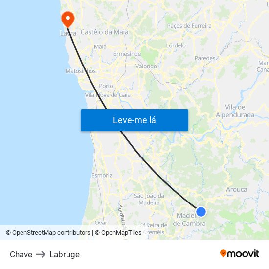 Chave to Labruge map