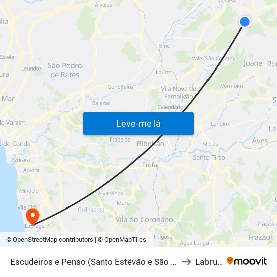 Escudeiros e Penso (Santo Estêvão e São Vicente) to Labruge map