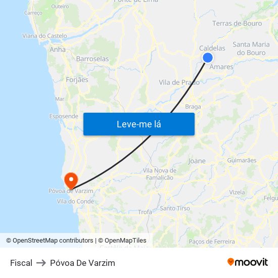 Fiscal to Póvoa De Varzim map