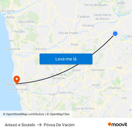 Anissó e Soutelo to Póvoa De Varzim map