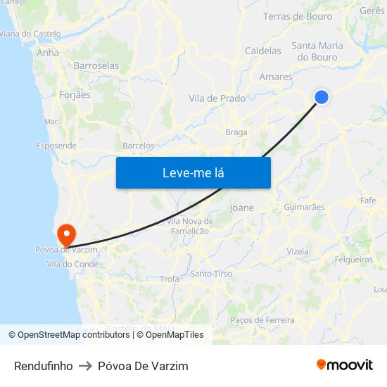 Rendufinho to Póvoa De Varzim map