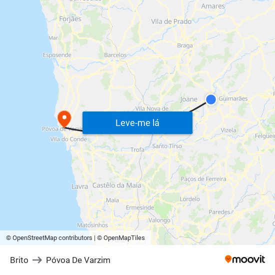 Brito to Póvoa De Varzim map