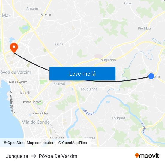 Junqueira to Póvoa De Varzim map
