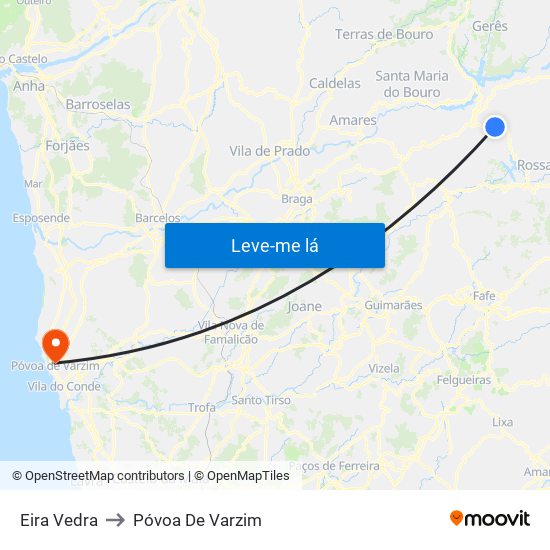 Eira Vedra to Póvoa De Varzim map