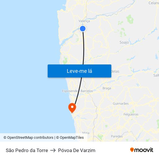 São Pedro da Torre to Póvoa De Varzim map
