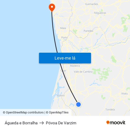 Águeda e Borralha to Póvoa De Varzim map