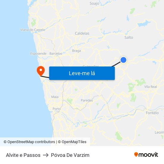 Alvite e Passos to Póvoa De Varzim map