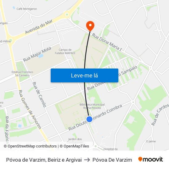 Póvoa de Varzim, Beiriz e Argivai to Póvoa De Varzim map