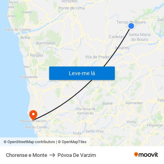 Chorense e Monte to Póvoa De Varzim map